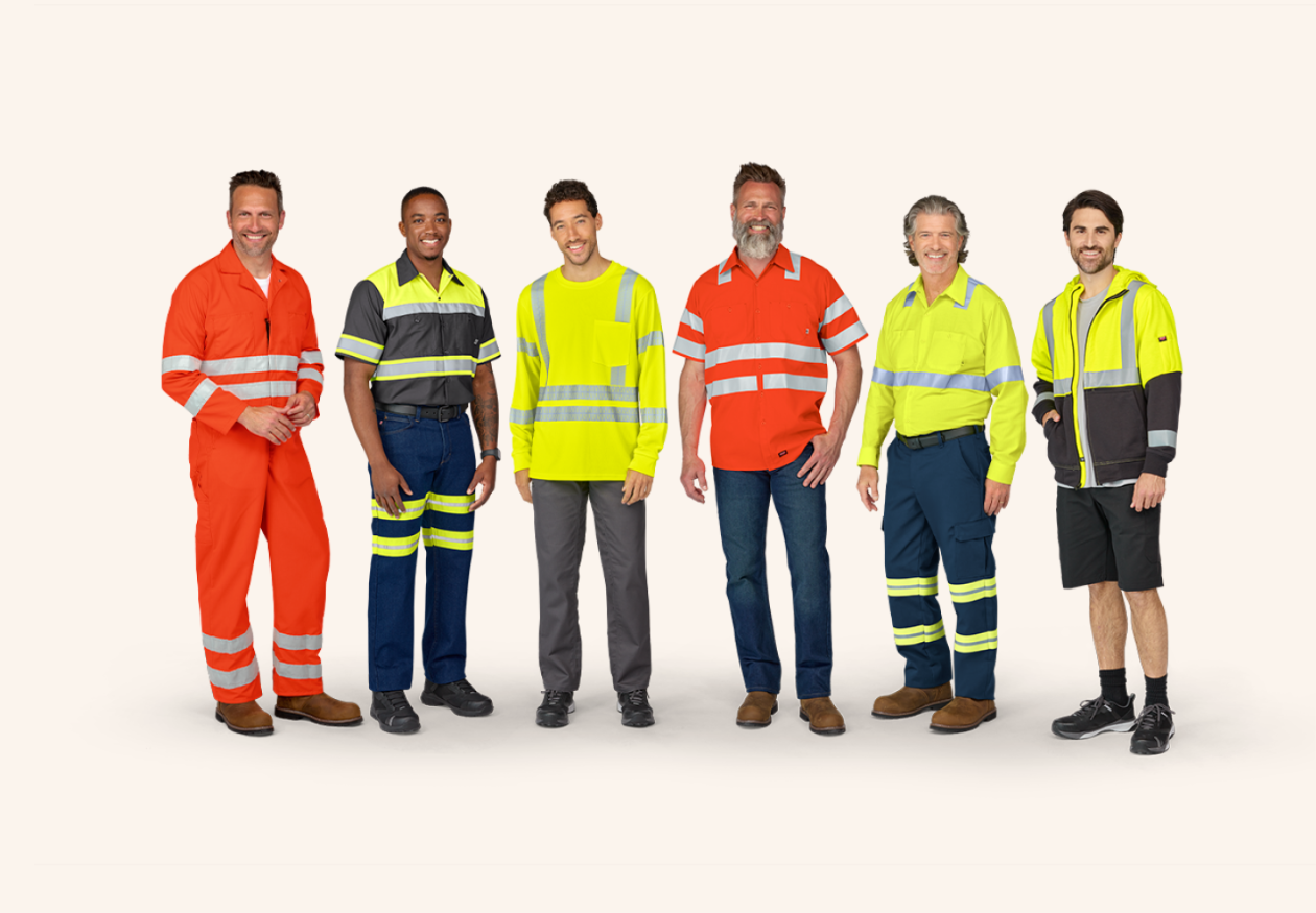 workers wearing all hi vis and visibility workwear workers wearing all hi vis and visibility workwear