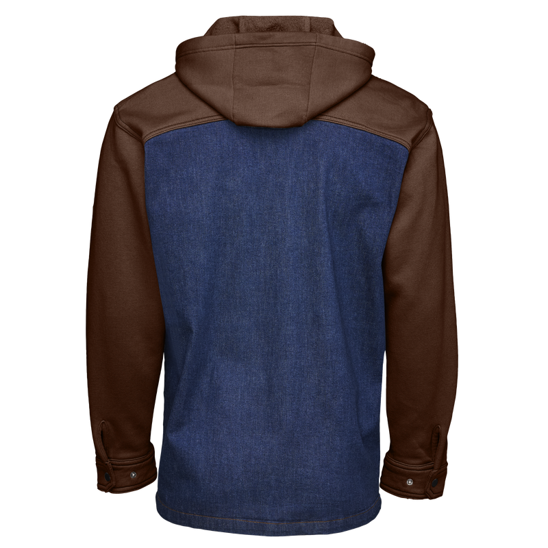 Men’s Denim and Fleece Hooded Shirt Jacket image number 6