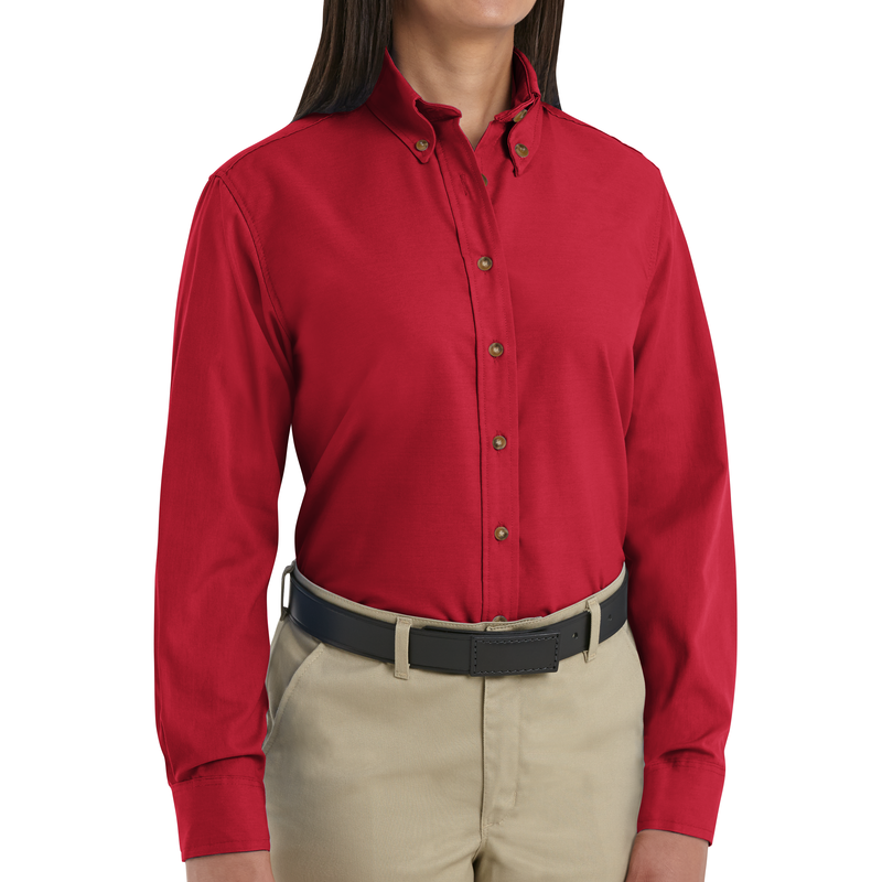 Women's Long Sleeve Poplin Dress Shirt image number 3