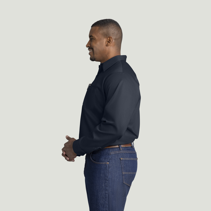 Men's Long Sleeve Wrinkle-Resistant Cotton Work Shirt image number 7