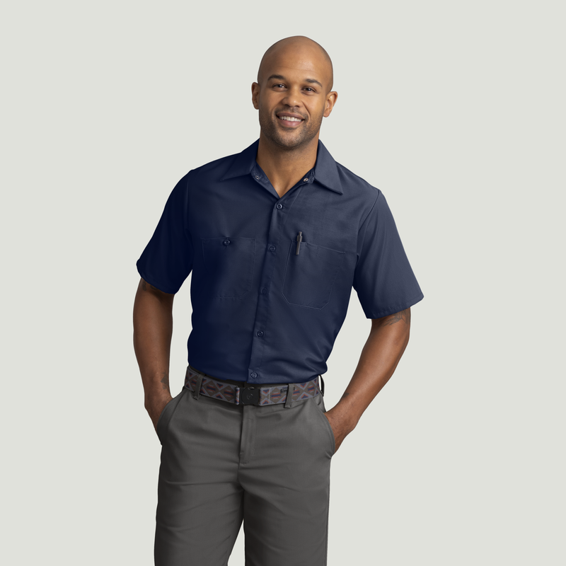 Men's Short Sleeve Industrial Work Shirt image number 1