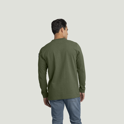 Men's Slim Fit Cotton Long Sleeve Pocket T-Shirt