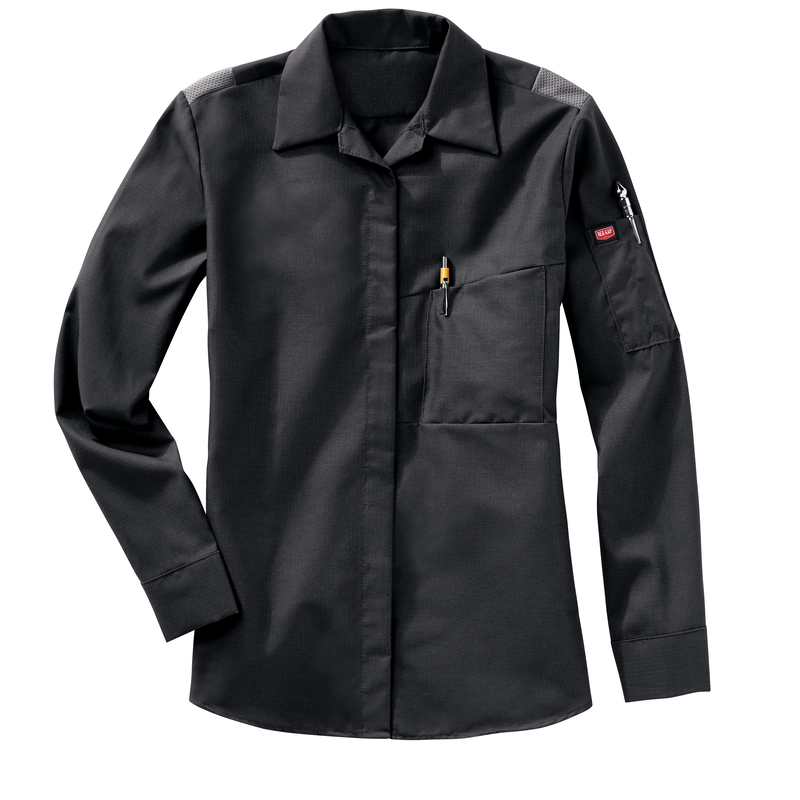 Women's Long Sleeve Performance Plus Shop Shirt with OilBlok Technology image number 6