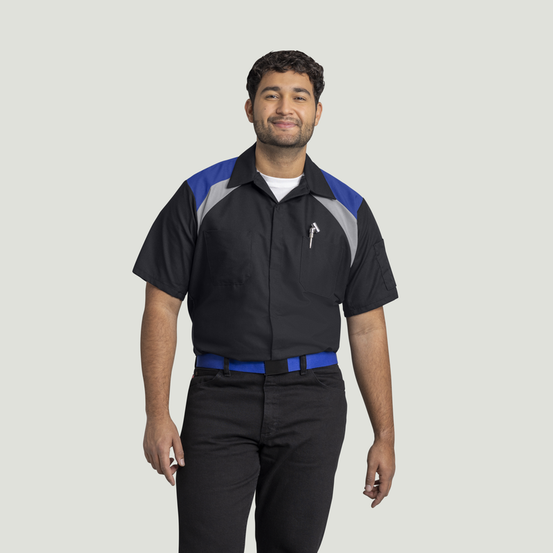 Men's Short Sleeve Tri-Color Shop Shirt image number 1