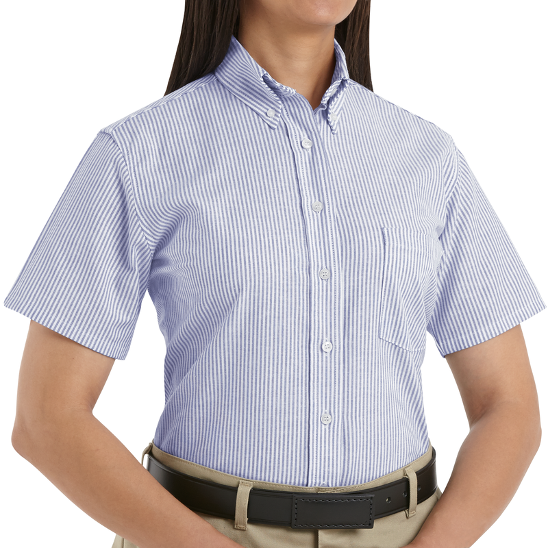 Women's Short Sleeve Executive Oxford Dress Shirt image number 3