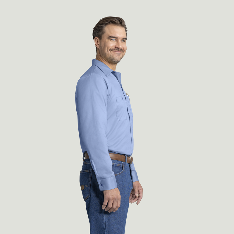 Men's Long Sleeve Wrinkle-Resistant Cotton Work Shirt image number 4