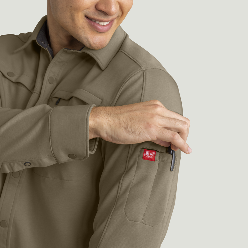 Men's Snap Front Jersey Long Sleeve Work Shirt image number 13