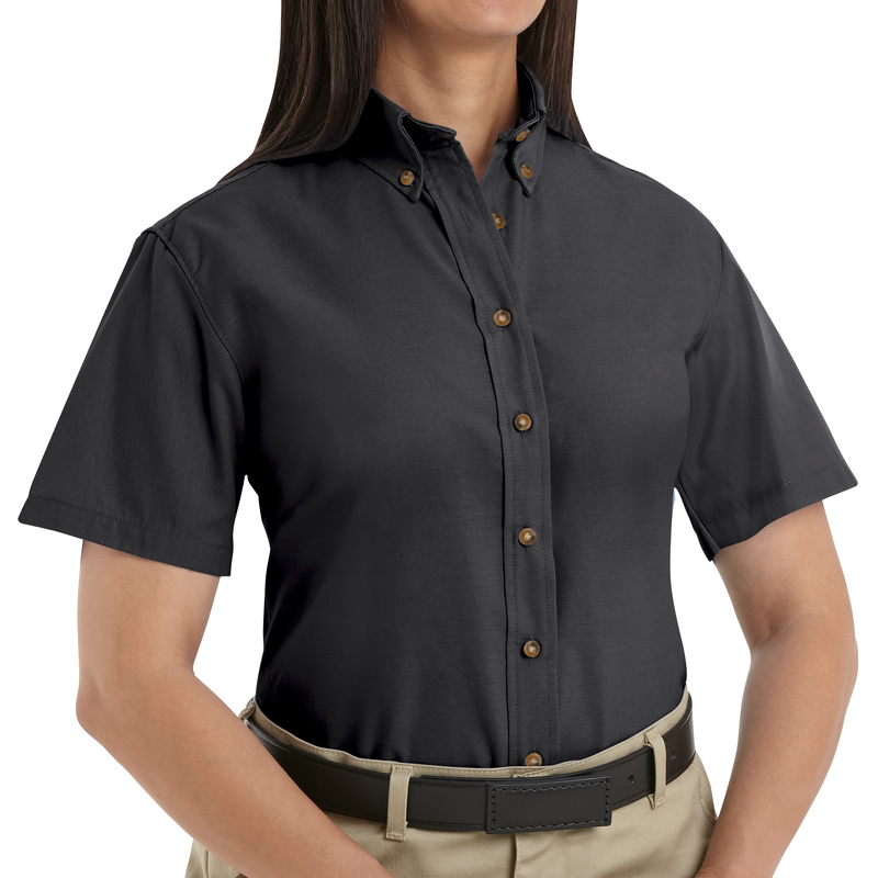 Women's Short Sleeve Poplin Dress Shirt image number 3