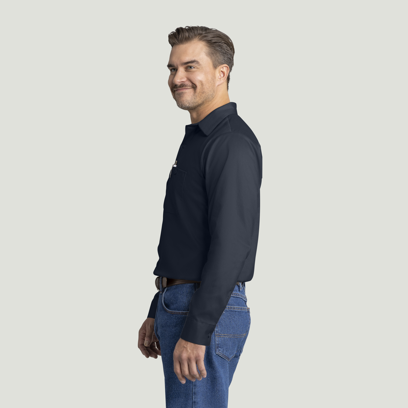 Men's Long Sleeve Wrinkle-Resistant Cotton Work Shirt image number 3