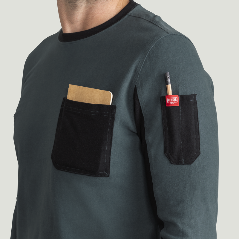 Men's Slim Fit Cotton Long Sleeve Pocket T-Shirt image number 14