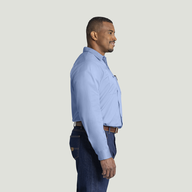 Men's Long Sleeve Wrinkle-Resistant Cotton Work Shirt image number 8