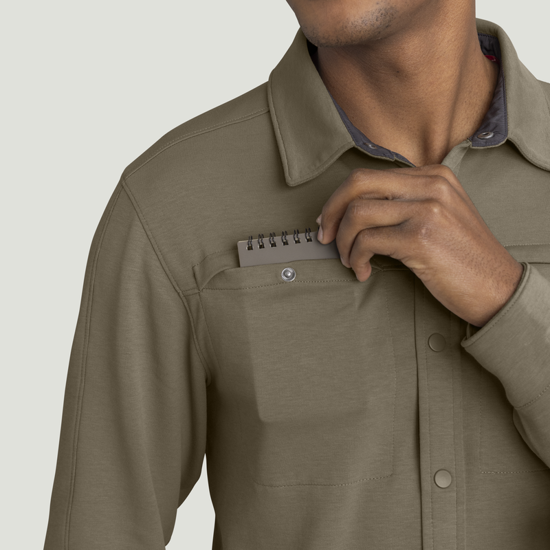 Men's Snap Front Jersey Long Sleeve Work Shirt image number 14