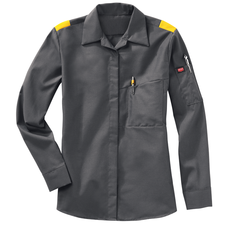 Women's Long Sleeve Performance Plus Shop Shirt with OilBlok Technology image number 6
