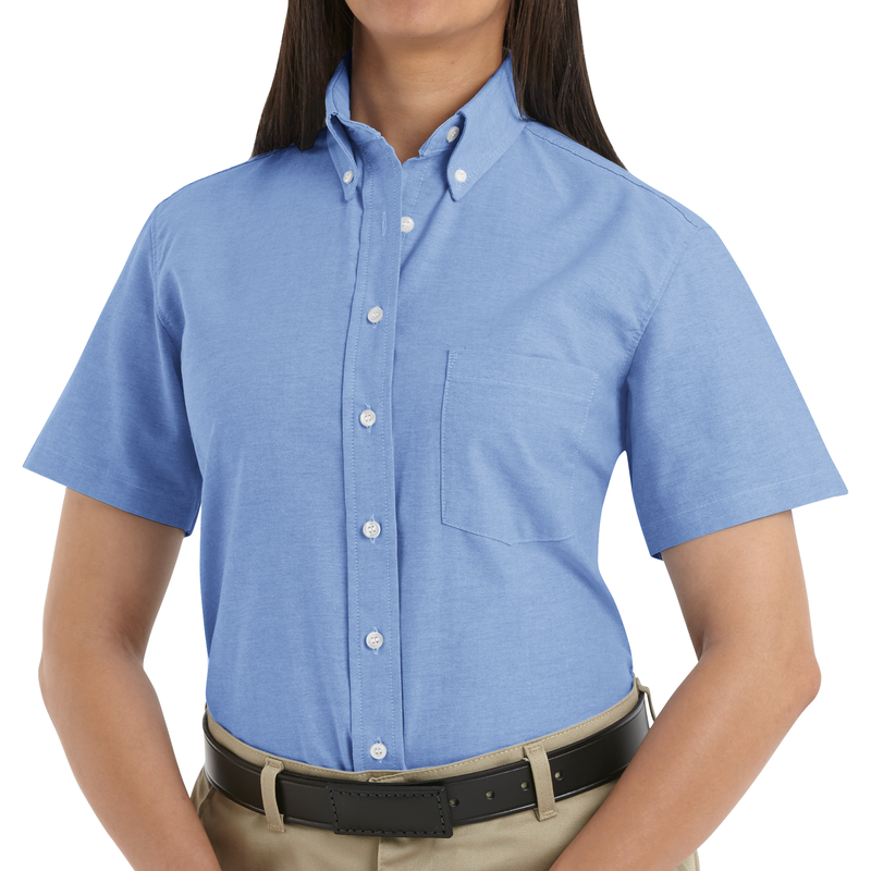 Women's Short Sleeve Executive Oxford Dress Shirt image number 3
