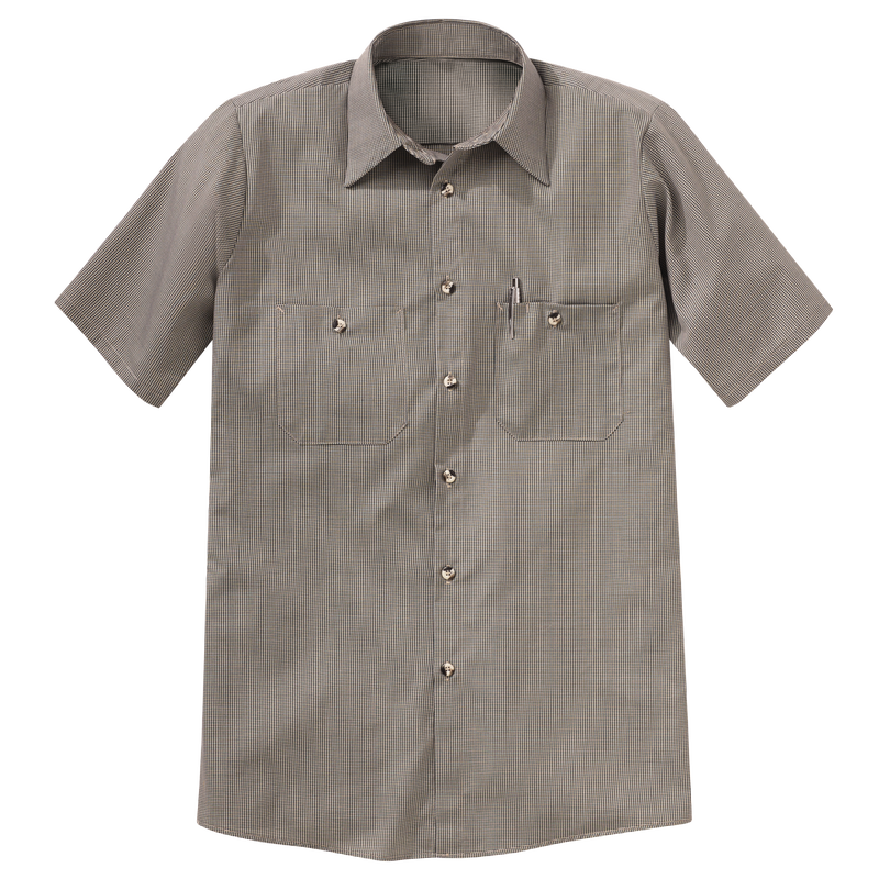 Men's Short Sleeve Microcheck Uniform Shirt image number 3