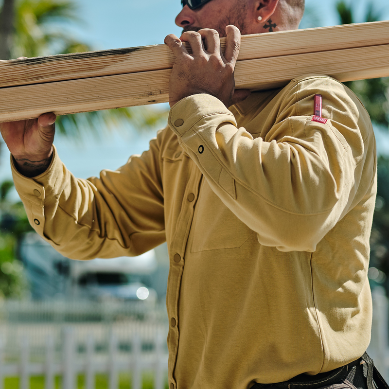 Men's Snap Front Jersey Long Sleeve Work Shirt image number 14