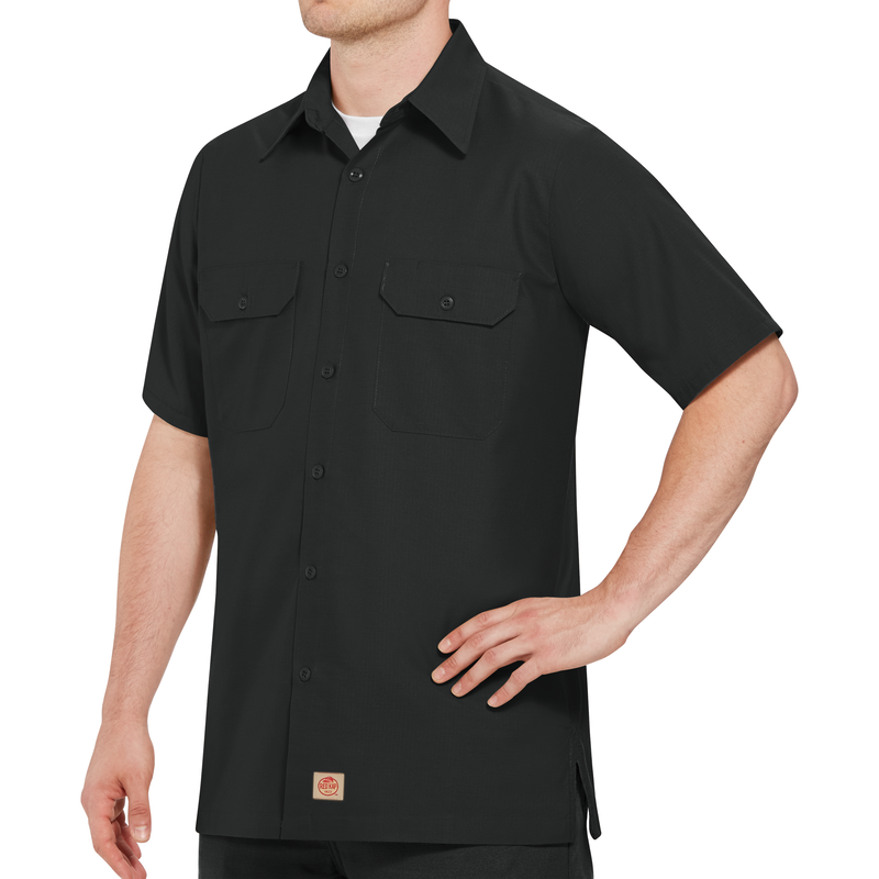 Men's Short Sleeve Solid Rip Stop Shirt image number 4