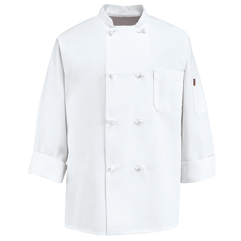 Eight Knot Button Chef Coat with Thermometer Pocket image number 1