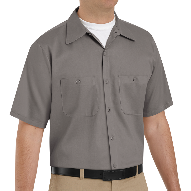 Men's Short Sleeve Wrinkle-Resistant Cotton Work Shirt image number 3