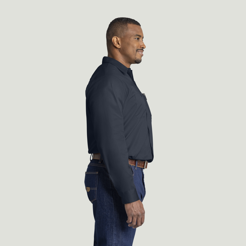 Men's Long Sleeve Wrinkle-Resistant Cotton Work Shirt image number 8
