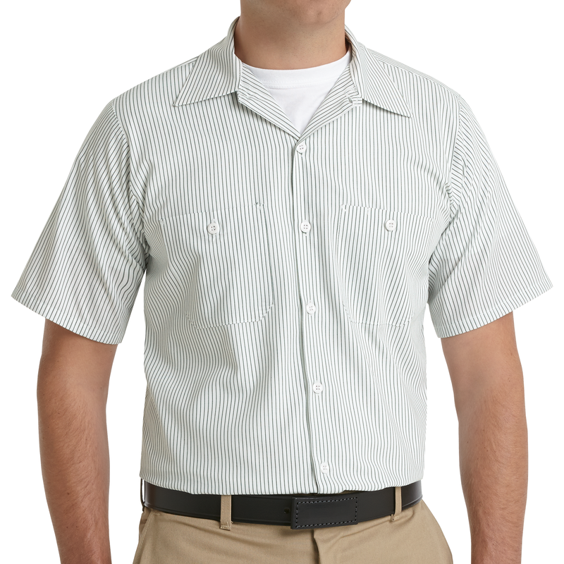 Men's Short Sleeve Striped Work Shirt image number 3