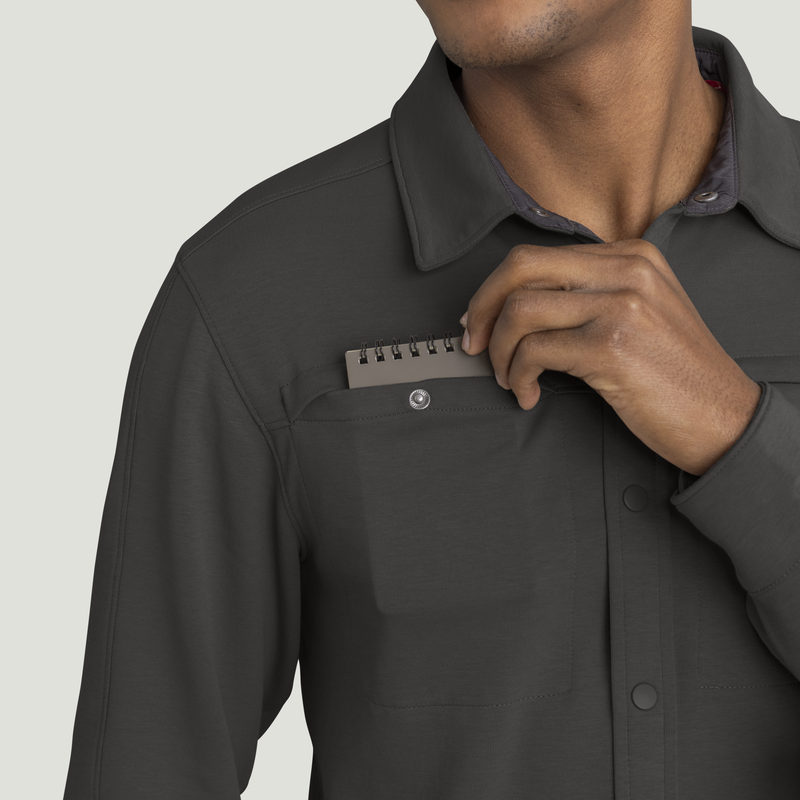 Men's Snap Front Jersey Long Sleeve Work Shirt image number 13