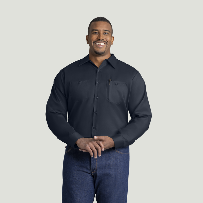 Men's Long Sleeve Wrinkle-Resistant Cotton Work Shirt image number 5