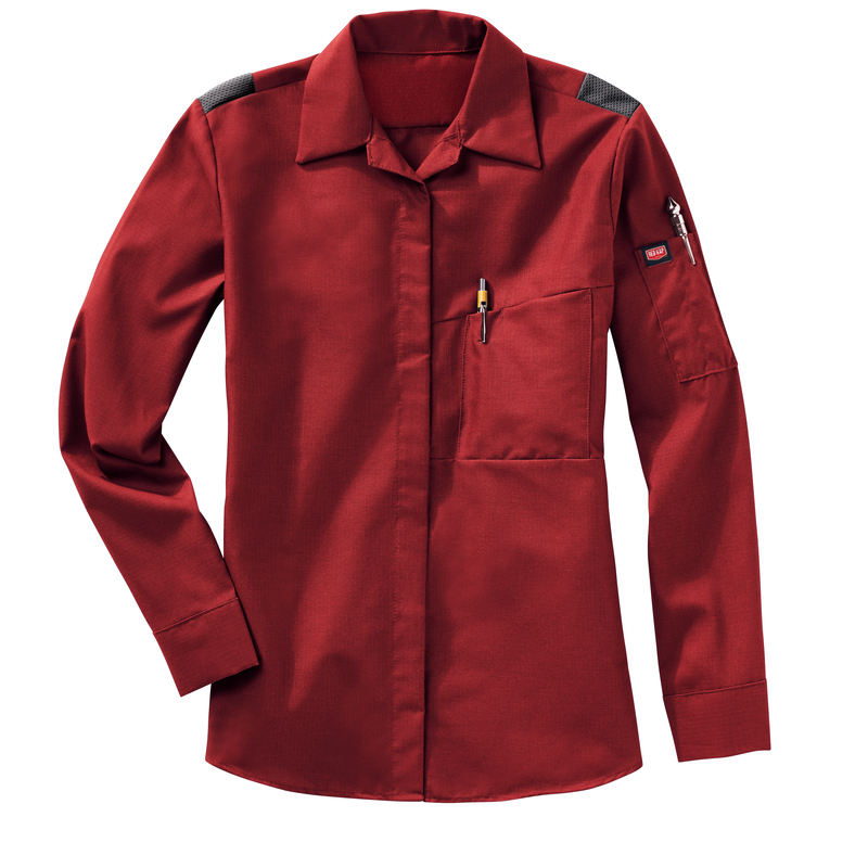 Women's Long Sleeve Performance Plus Shop Shirt with OilBlok Technology image number 6