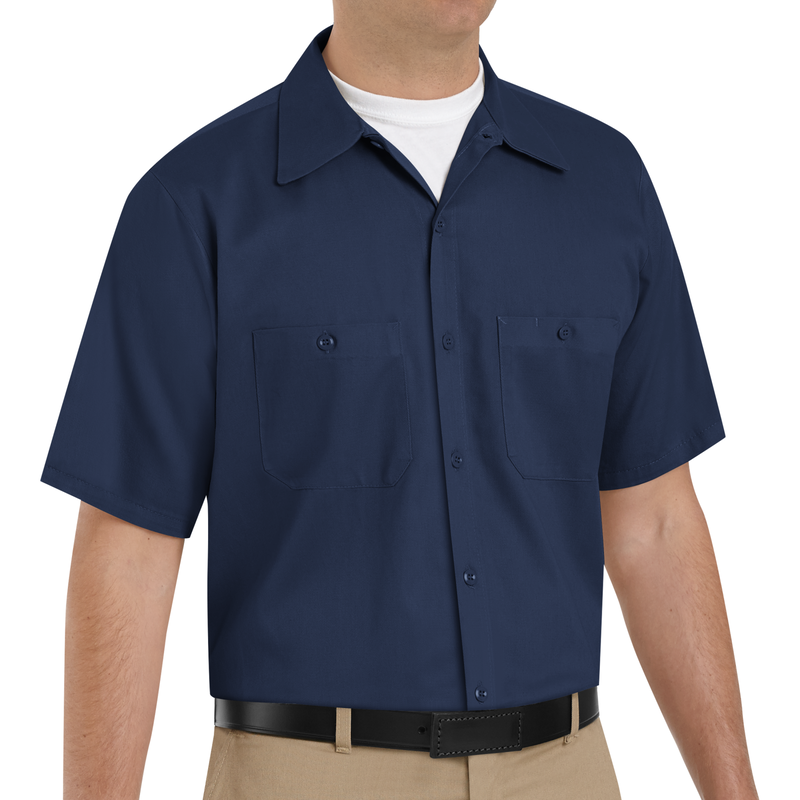 Men's Short Sleeve Wrinkle-Resistant Cotton Work Shirt image number 3