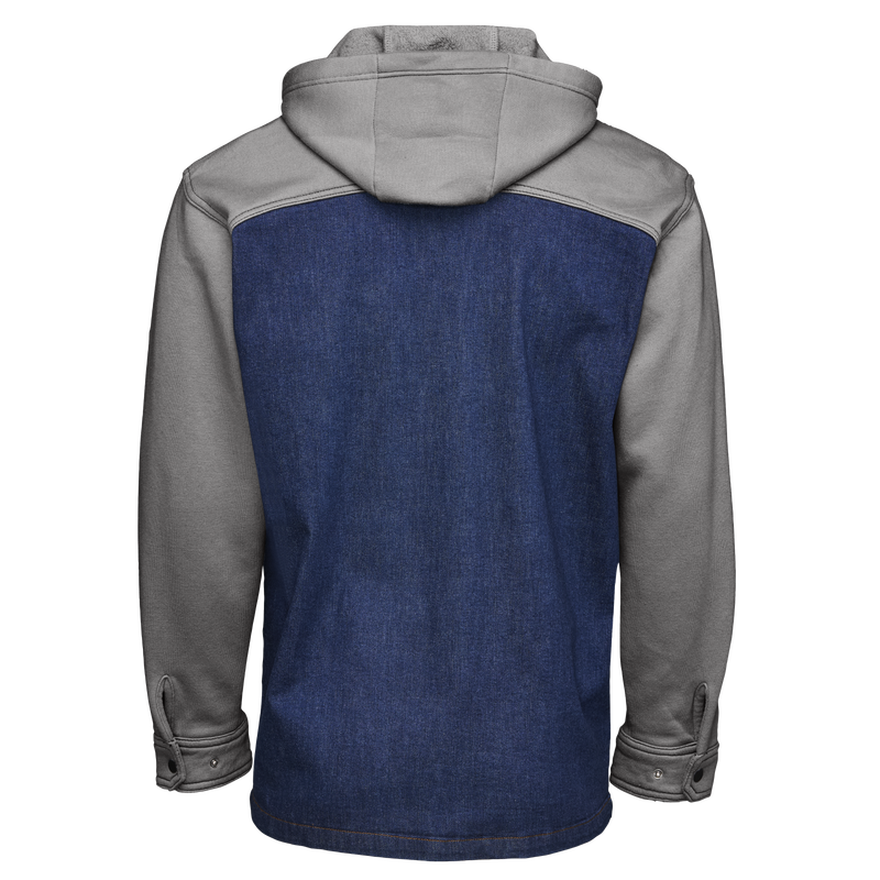 Men’s Denim and Fleece Hooded Shirt Jacket image number 6