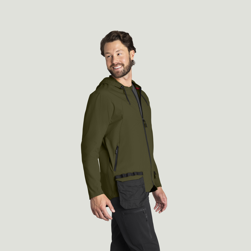 Men’s Performance Hooded Windbreaker Jacket with ToolShift Pocket image number 4
