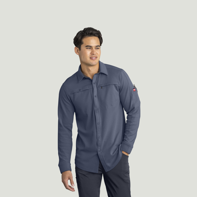 Men's Snap Front Jersey Long Sleeve Work Shirt image number 1