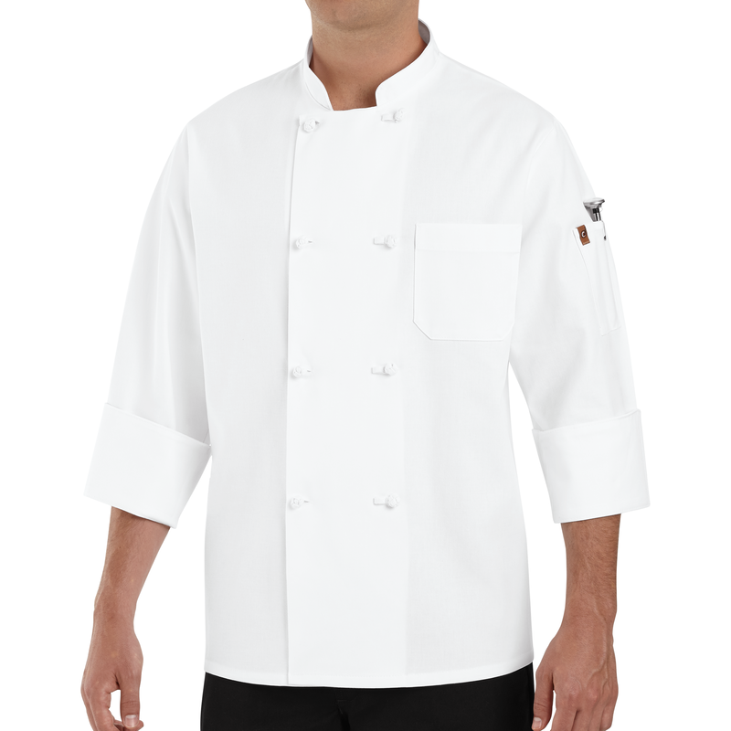 Eight Knot Button Chef Coat with Thermometer Pocket image number 2