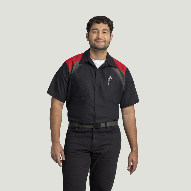 Men's Short Sleeve Tri-Color Shop Shirt image number 1