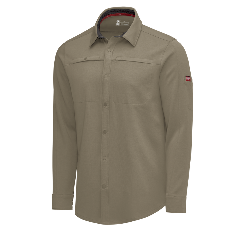 Men's Snap Front Jersey Long Sleeve Work Shirt image number 12