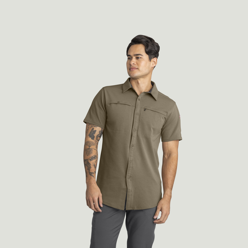 Men's Snap Front Jersey Short Sleeve Work Shirt image number 5